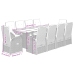 Set de comedor de jardín 11 pzas y cojines ratán sintético gris