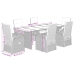 Set comedor jardín 7 pzas y cojines ratán sintético gris