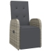 Set comedor jardín 9 pzas y cojines ratán sintético gris