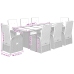 Set comedor jardín 9 pzas y cojines ratán sintético gris