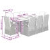 Set comedor jardín 9 pzas y cojines ratán sintético gris