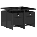 Set de muebles jardín 5 pzas con cojines ratán sintético negro