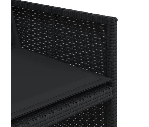 Set de muebles jardín 5 pzas con cojines ratán sintético negro