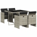 Set comedor de jardín 5 pzas cojines ratán sintético gris claro