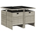 Set comedor de jardín 5 pzas cojines ratán sintético gris claro