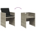 Set comedor de jardín 5 pzas cojines ratán sintético gris claro