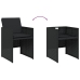 Set de comedor de jardín 7 pzas y cojines ratán sintético negro