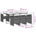 Set de comedor de jardín 7 pzas y cojines ratán sintético negro