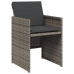 Set comedor jardín 7 pzas y cojines ratán sintético gris