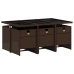Set comedor de jardín 7 pzas con cojines ratán sintético marrón