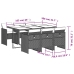 Set comedor de jardín 7 pzas con cojines ratán sintético marrón