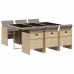 Set comedor de jardín 7 pzas con cojines ratán sintético beige
