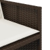 Set comedor para jardín 9 pzas y cojines ratán sintético marrón