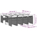 Set comedor para jardín 9 pzas y cojines ratán sintético marrón