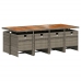 Set comedor jardín 9 pzas y cojines ratán sintético gris