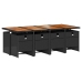 Set de comedor de jardín 9 pzas y cojines ratán sintético negro