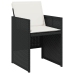 Set de comedor jardín 11 pzas con cojines ratán sintético negro