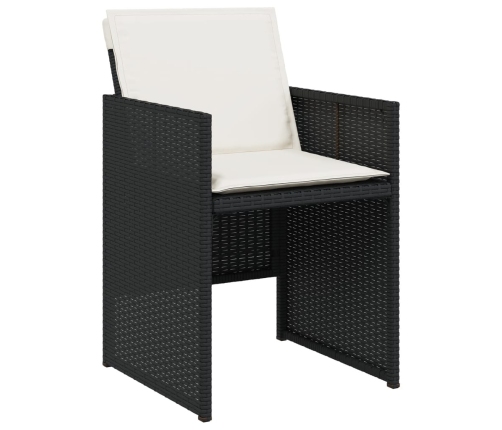 Set de comedor jardín 11 pzas con cojines ratán sintético negro