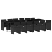 Set comedor de jardín con cojines 13 pzas ratán sintético negro
