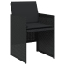 Set comedor de jardín con cojines 13 pzas ratán sintético negro