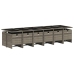 Set comedor de jardín con cojines 13 pzas ratán sintético gris