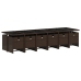 Set muebles de jardín 13 pzas y cojines ratán sintético marrón