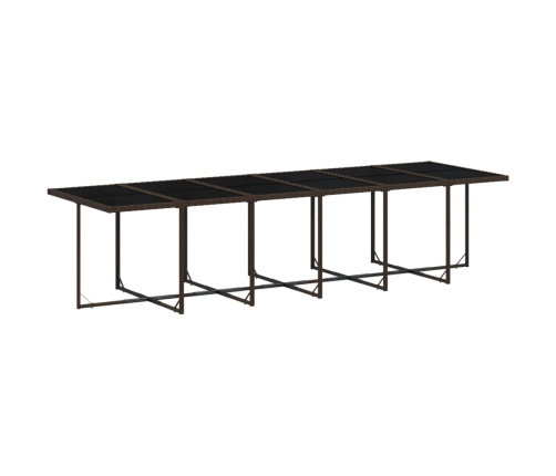Set muebles de jardín 13 pzas y cojines ratán sintético marrón