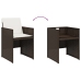 Set muebles de jardín 13 pzas y cojines ratán sintético marrón