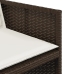 Set muebles de jardín 13 pzas y cojines ratán sintético marrón