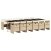 Set comedor de jardín con cojines 13 pzas ratán sintético beige