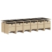 Set comedor de jardín con cojines 13 pzas ratán sintético beige