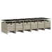 Set comedor jardín y cojines 13 pzas ratán sintético gris claro