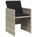 Set comedor jardín y cojines 13 pzas ratán sintético gris claro