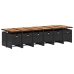 Set comedor de jardín con cojines 13 pzas ratán sintético negro
