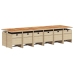 Set comedor de jardín con cojines 13 pzas ratán sintético beige