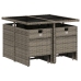 Set comedor jardín 9 pzas y cojines ratán sintético gris