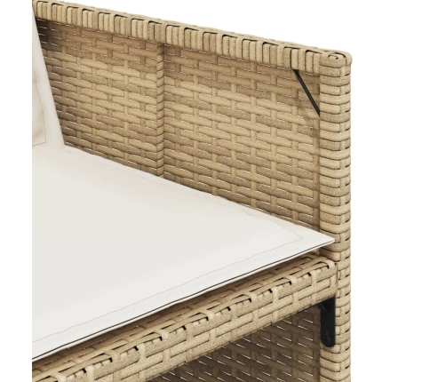Set comedor de jardín 9 pzas con cojines ratán sintético beige