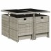Set comedor de jardín 9 pzas cojines ratán sintético gris claro