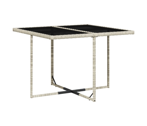 Set comedor de jardín 9 pzas cojines ratán sintético gris claro