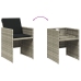 Set comedor de jardín 9 pzas cojines ratán sintético gris claro