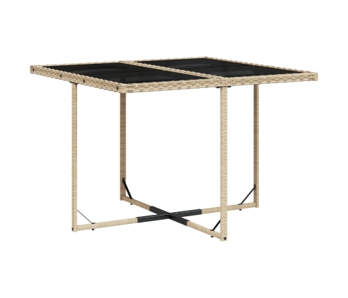 Set comedor de jardín 9 pzas con cojines ratán sintético beige