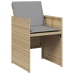 Set comedor de jardín 9 pzas con cojines ratán sintético beige