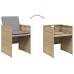 Set comedor de jardín 9 pzas con cojines ratán sintético beige