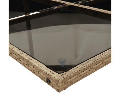 Set comedor de jardín 9 pzas con cojines ratán sintético beige