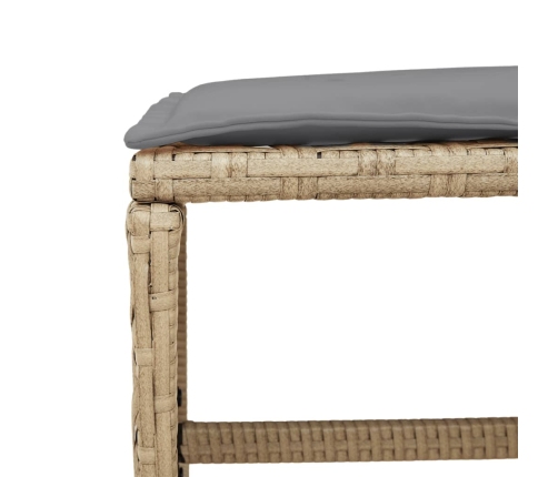 Set comedor de jardín 9 pzas con cojines ratán sintético beige