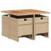 Set comedor de jardín 9 pzas con cojines ratán sintético beige