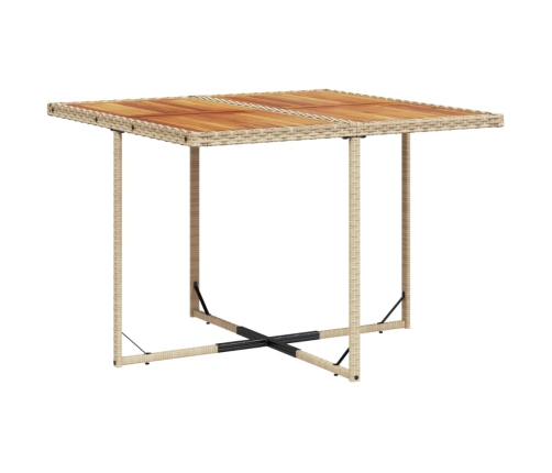 Set comedor de jardín 9 pzas con cojines ratán sintético beige