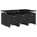 Set de comedor jardín 11 pzas con cojines ratán sintético negro