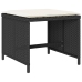 Set de comedor jardín 11 pzas con cojines ratán sintético negro