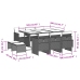 Set comedor de jardín 11 pzas con cojines ratán sintético beige